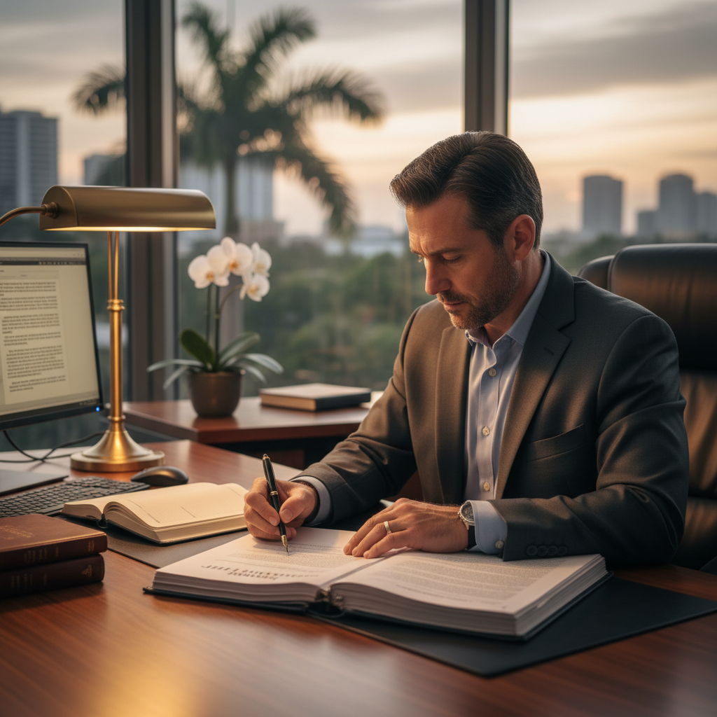 Fort Lauderdale real estate attorney drafting a formal demand letter for a property dispute