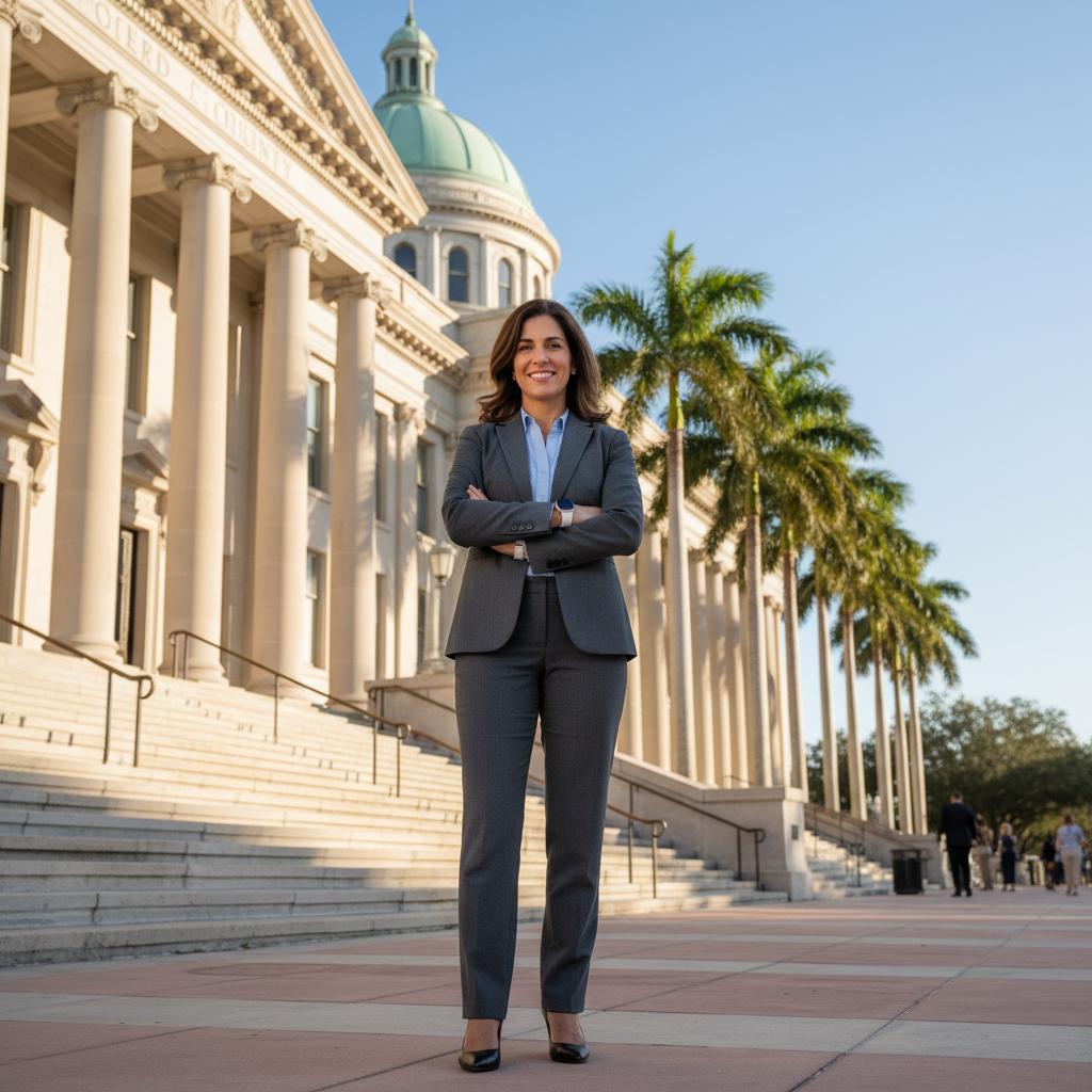 Fort Lauderdale real estate litigation lawyer Joseph Hughes outside Broward County courthouse