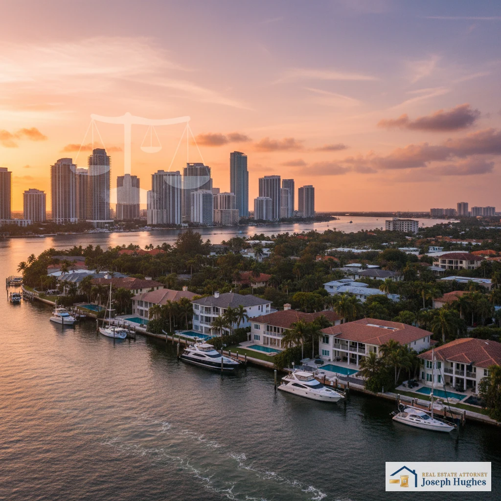 Fort Lauderdale waterfront skyline at golden hour — real estate attorney Fort Lauderdale Hughes Real Estate Law