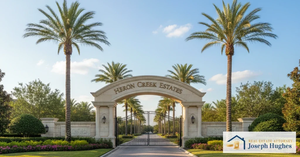 Your HOA Has a Problem. Here Is What Happens Next. 1 Florida HOA dispute attorney — gated residential community entrance with palm trees
